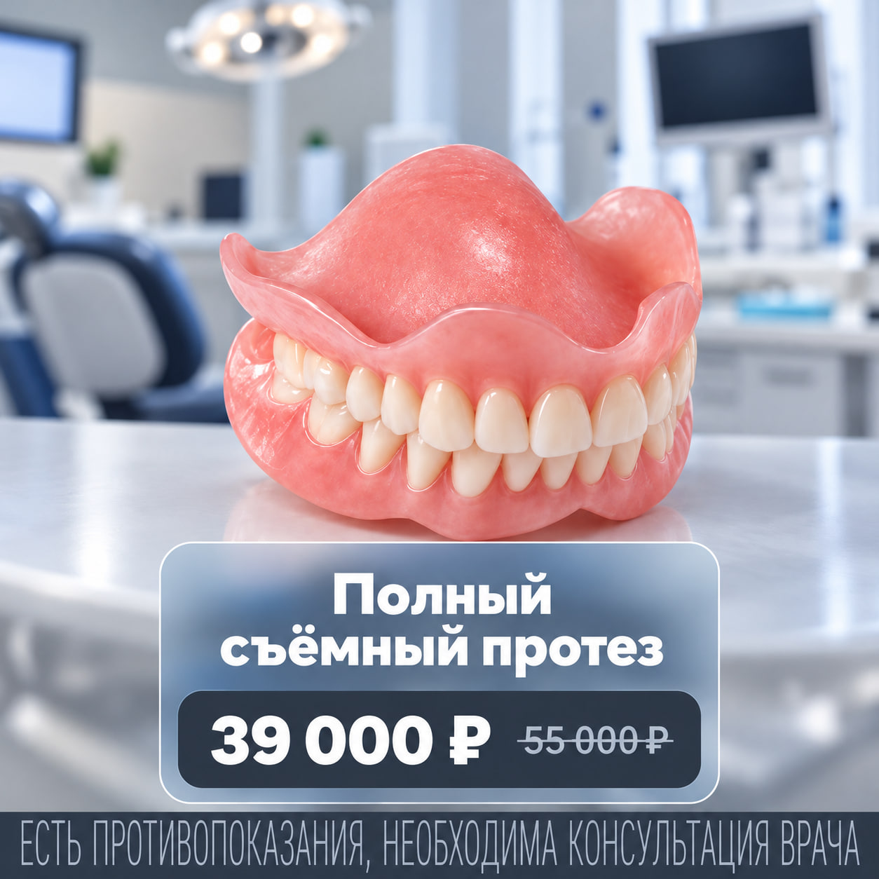 Полный съёмный протез по специальной цене